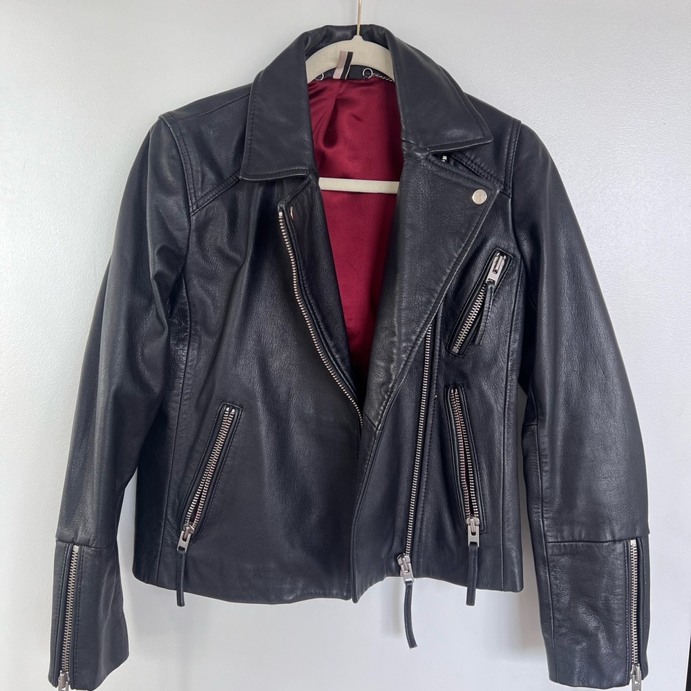 Genuine Leather Moto Jacket Topshop
